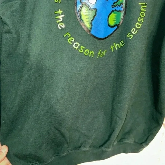 Rare Vintage BIKE brand Christmas holiday religious jesus sweater sweatshirt LG - Picture 7 of 10